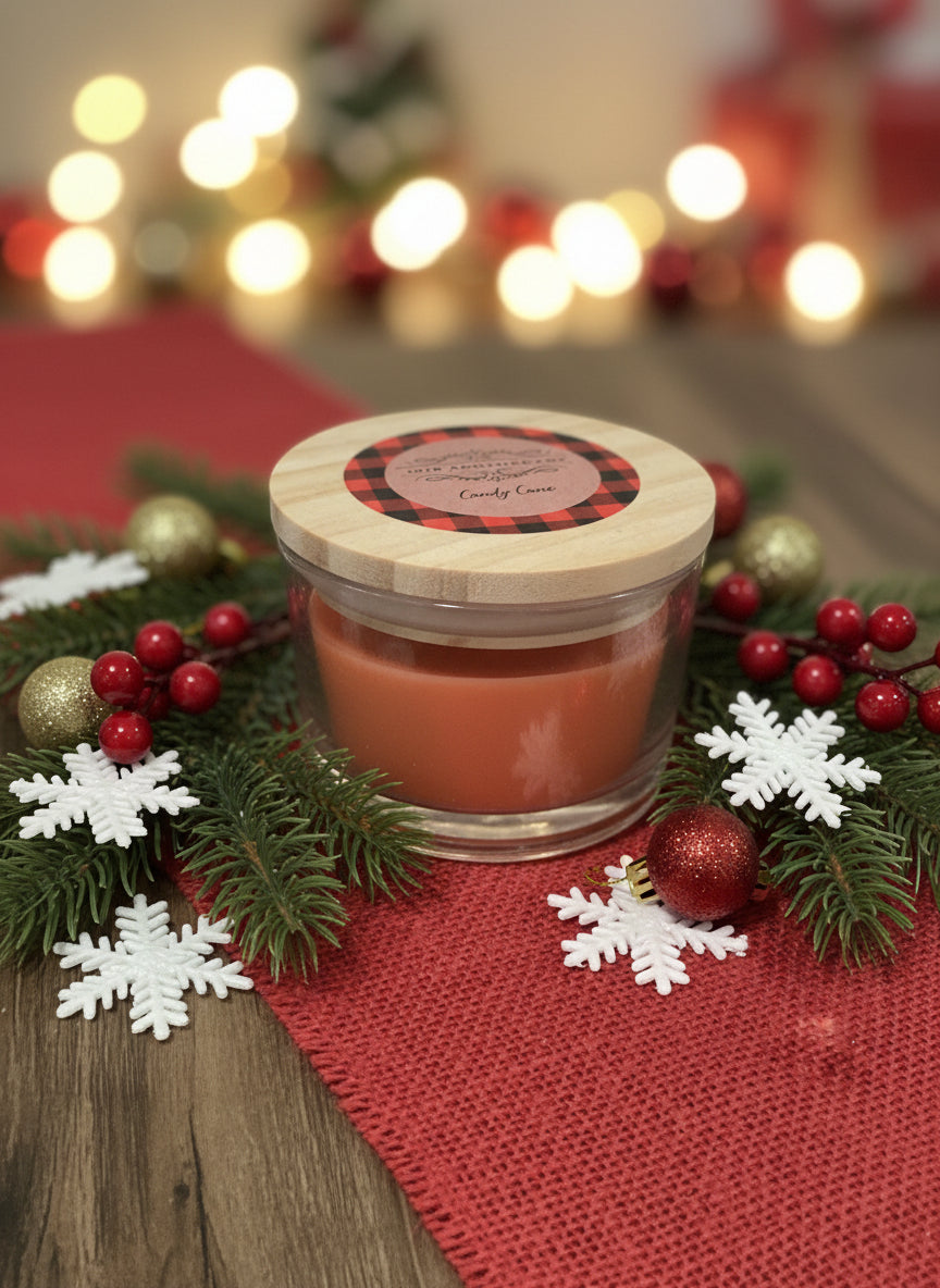 Candy Cane Candle 4oz