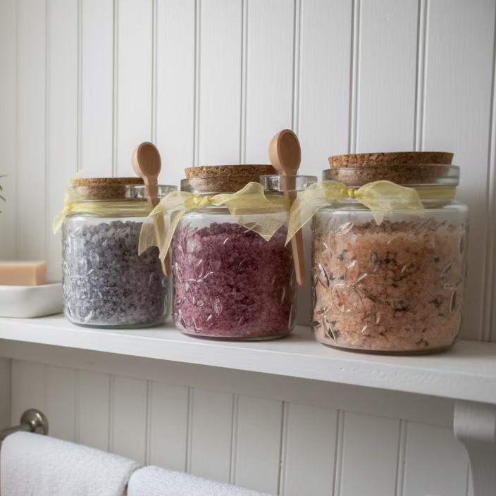 Citrus Petals Magnesium Soak Glass Gift Jar